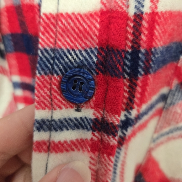 1970s Montgomery Ward Red Plaid Soft Flannel Shirt Jacket Sz M Unisex Fall - Picture 3 of 5